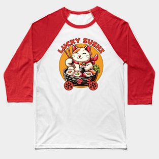 Maneki Neko Sushi lover Baseball T-Shirt